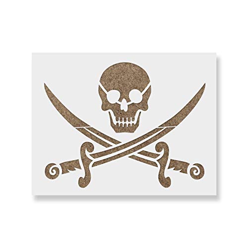 Pirate Ship & Jolly Roger Stencil - Pirates