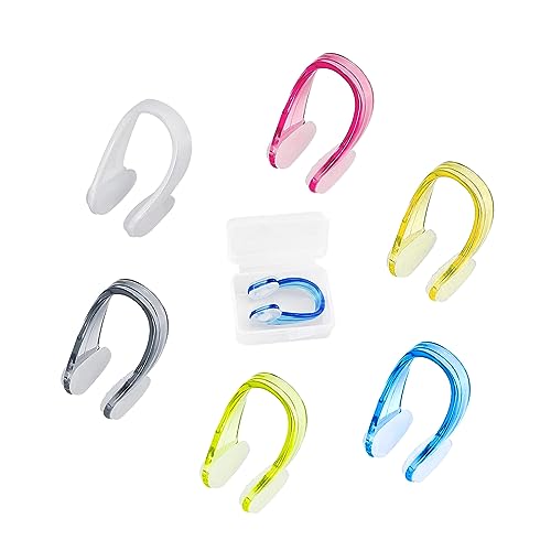 Zehan Zitong 6 Piezas Pinzas de Nariz para Nataciónpinzas para la Nariz Impermeables para Nadar,Pinzas de Silicona de Nariz, con Caja de Almacenamiento，Adecuados para NiñOs,Adultos,Principiantes