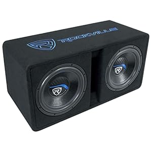 Rockville DV12K51 Dual 12″ K5 2800w Car Subwoofers+Vented Sub Enclosure Box/1Ohm