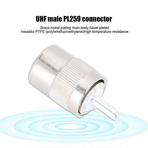 Yunir 5Pcs UHF PL-259 Male Feeder Head, Brass Nickel Plating Main Body, Silver Plated - Image 2