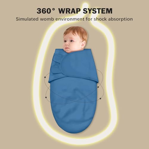 Image of Cute Castle 3-Pack Baby Swaddle Sleep Sacks - Newborn Swaddle Sack - Ergonomic Baby Swaddles Blanket Warp for Boys and Girls - Baby Essentials (0-3 Months - Blue)