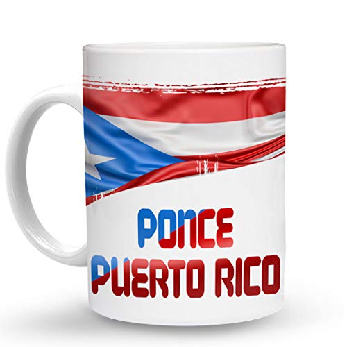 Makoroni - PONCE PUERTO RICO Puerto Rico Flag 15 oz Ceramic Large Coffee Mug/Cup Design#83