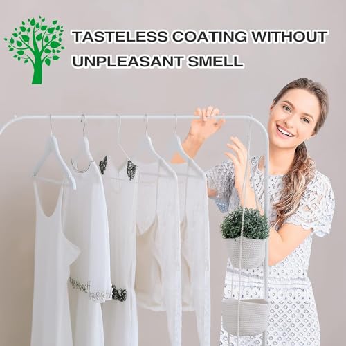Image of Wooden Hangers for Clothes Hanging | Heavy Duty Coat Hangers with 360 Swivel Hook & Non-Slip Notches | Natural Wood Suit Hangers for Shirts, Blazer, Dresses & Saree (50, White)