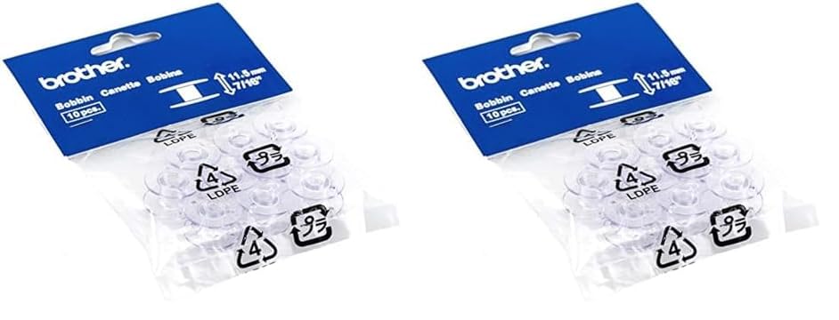 Brother Sewing and Embroidery Bobbins 20-Pack, SA156,Clear