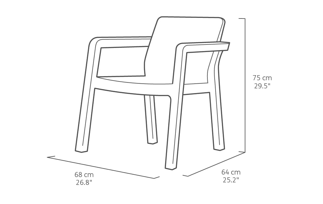 Keter Emily Lounge Set, Gartenmöbel glatte Oberfläche mit 2-Sitzer-Sofa, 2 Stühle und Tisch, graphit