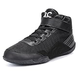 ZVC Wrestling Shoes Men Boxing Shoes for Fighting Shoes Powerlifting Bodybuilding Boots Footwear Black
