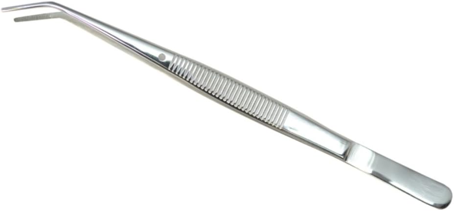 Tweezer Forceps Serrated Regular 6" With Guide Pin