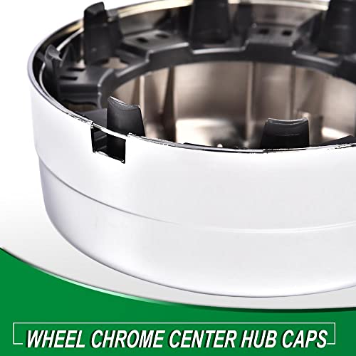 G-Plus Rear Wheel Chrome Cented Hub Caps Pair Compatible With 03-17 Dodge Ram 3500 1-Ton Dually #TOP3