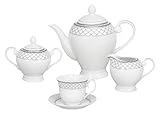 Lorren Home Trends 57-Piece Porcelain Dinnerware Set Thumb #3