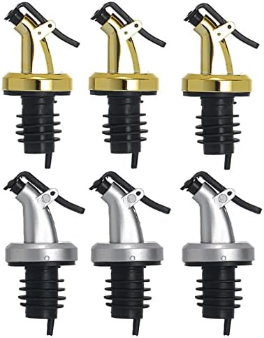 6Pcs Oil Pour Spouts, WJIASI Olive Oil Vinegar Wine Dispenser with Leakproof Nozzle, Oil Bottle Stopper Liquor Pourer Dispenser