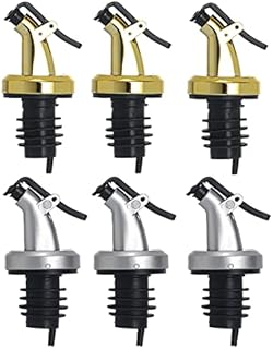 6Pcs Oil Pour Spouts, WJIASI Olive Oil Vinegar Wine Dispenser with Leakproof Nozzle, Oil Bottle Stopper Liquor Pourer Dispenser