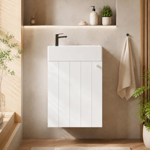 KOMHTOM Meuble Lave Main WC 41 cm Suspendu, Profondeur 23 cm