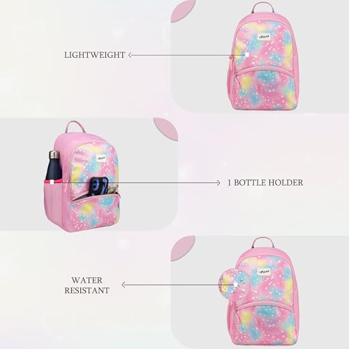 Image of F Gear Brio Kids Backpack|Water-Resistant Polyester|2 Spacious Compartments with Front Pocket & Bottle Holder Adjustable Shoulder Straps|Durable YKK Zippers
