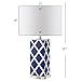 SAFAVIEH Lighting Collection Garden Lattice Trellis Modern Contemporary Navy 27-inch Bedroom Living Room Home Office Desk Nightstand Table Lamp Set of 2 (LED Bulbs Included)