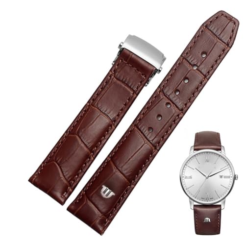 Bracelet montre cuir véritable ZUC résistant avec boucle pliante 22mm 20mm