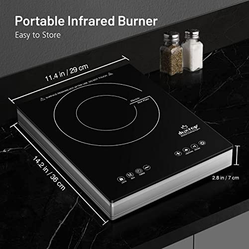 Duxtop 1600W Single Burner Electric Cooktop, Electric Hot Plate For Cooking, Electric Stove With Sensor Touch Control, Portable Infrared Burner With Timer And Safety Lock, E200Air/ 9500Stir #TOP5