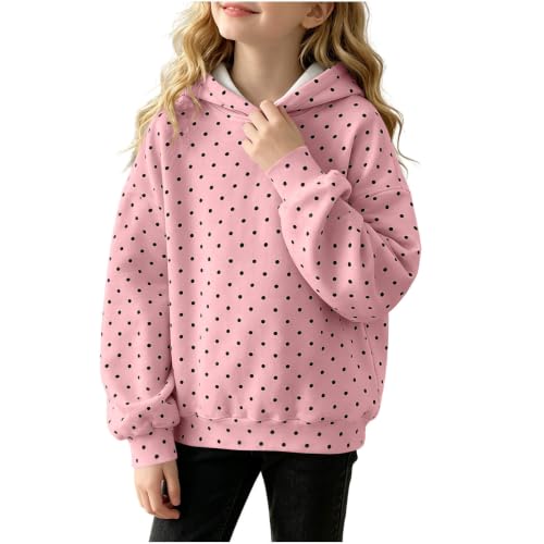 Girls Polka Dot Hoodie Trendy Fall Oversized Cute Kids Pullover Sweatshirt - image 1