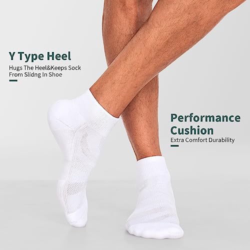 Lapulas 6 Pack Men's Ankle Socks with Cushion, Cotton Quarter Socks for Sport Training Running3