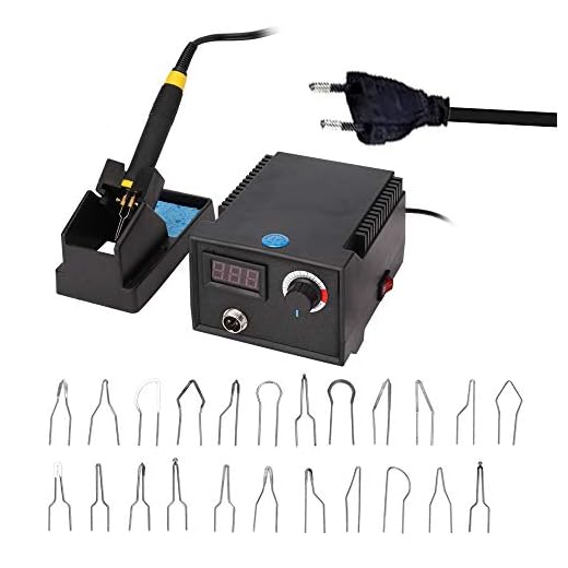 Weytoll Instrumento de ponteiro de máquina de pirografia de madeira elétrico digital multifuncional com 23 unidades de cabeça de caneta de aquecimento