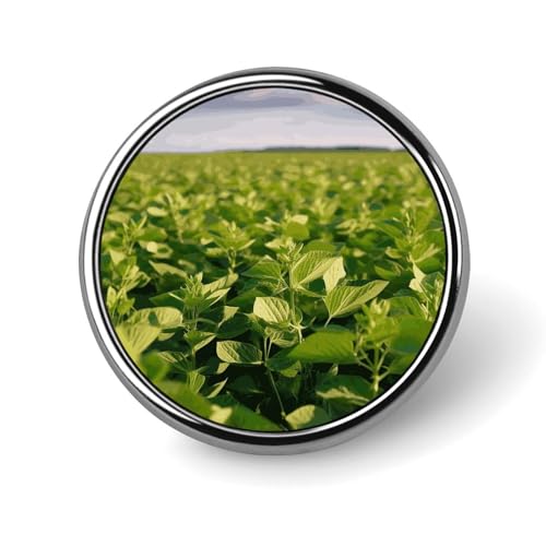 Aluminium Alloy Round Badge Brooch Pins for Men Soybean Field Brooches Elegant Pin for Women Fashion Button Badges Brooch Badge for Hats Jackets Shirts