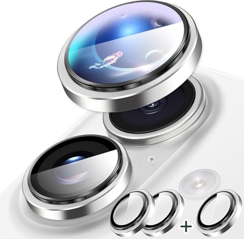 Image of Xmon Back Camera Lens Protector for Realme 15-3D Premium Camera Glass Protector Guard, Anti-Scratch, Ultra-Clear, Easy Installation - (iPhone 16 /16 Plus Silver)