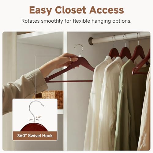 Image of StorageWorks Wooden Coat Hangers, 30 Pack Wood Clothes Hanger for Closet