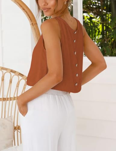 Image of IDEALSANXUN Womens Linen Crop Tank Tops 2026 Spring Summer Sleeveless Tops