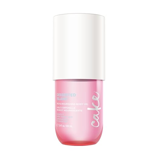 Cake Beauty Body Oil, Desserted Island - Rich & Nourishing Body Oil, Radiance Enhancing - Argan Oil, Aloe, Camelia Leaf Extract - For Dry Skin - 100 mL / 3.4 Fl Oz