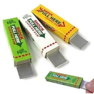 Los Angeles Superstore Shock Gum Pack of 4 Shocking Gums Funny Gag Prank Realistic Joke
