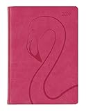  Ladytimer Deluxe Pink 2019 - Taschenplaner / Taschenkalender A6 - Tucson Einband - Motivprägung Flamingo - Weekly - 192 Seiten