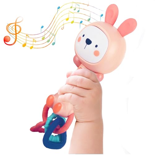 Image of Baby Music Rattle Toy, Baby Teething Toy for Infants 6-12-18 Months Toddlers Sensory Toys Baby Boy Girl Gifts (Rabbit)