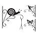 Produktbild Relaxdays Blumenhaken mit Tier-Motiv, Blumenampelhalter für Wand, Metall Garten-Deko, HBT: 30 x 27,5 x 2cm, schwarz