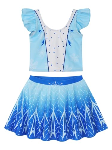 Image of WonderBabe Toddler Girls 2 Piece Tankini Bathing Suits Princess Summer Rash Guard Swimwear