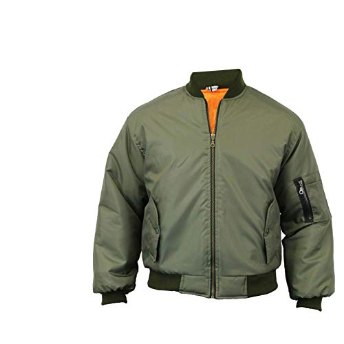 Image of Gillicci Mens Heavy Padded MA1 Type Army Biker Doorman Bomber Jacket Coat S-5XL (Olive Green, XXL)