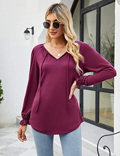 Womens Short Sleeve Tops Dressy Casual V Neck T Shirts Summer Business Blouses Puff Sleeve Loose Fit Tunic Tee 4 Womens Short Sleeve Tops Dressy Casual V Neck T Shirts Summer Business Blouses Puff Sleeve Loose Fit Tunic Tee