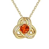 GoldChic Gold Necklaces for Women Infinity Birthstone Necklace Dainty Cubic Zirconia Crystal Love Knot Pendant July Ruby Hypoallergenic Jewellery Women's Gift for Nana Nanny