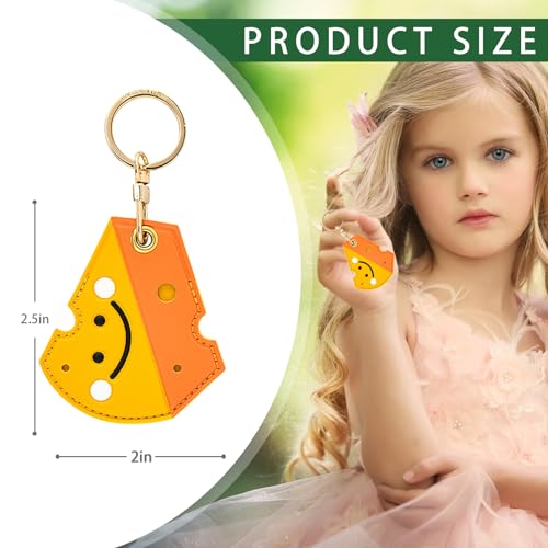 Image of Leather Keychain Case Holder Compatible with Apple AirTag, GPS Airtag Keychain Finder Tracker with Key Ring, Anti-Scratch Protective Air Tag Cover | Leather