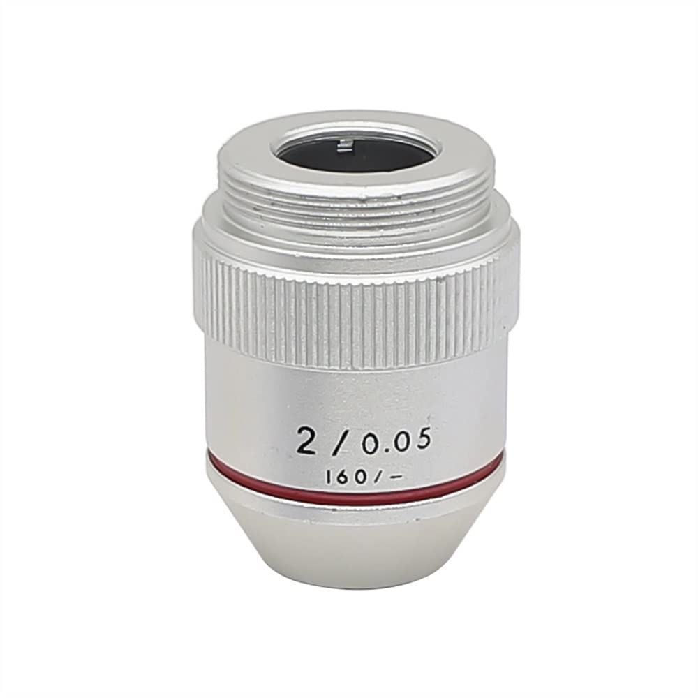 BEEYNG Lab Microscope Accessories Infinity Achromatic Objective Lens 1X 2X for 195 Biological Microscope Optical Glass RMS Mounting Thread Microscope Accessories (Color : 2X-160)