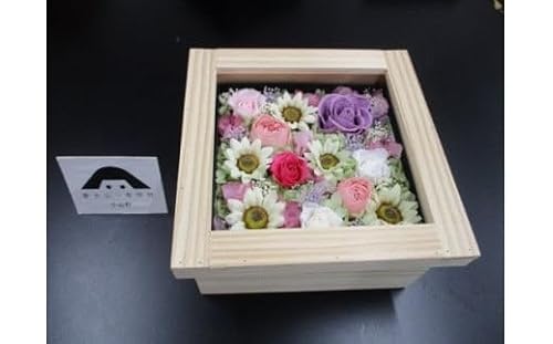 富士山白雪姫花手箱 プリザーブドフラワーBOX(19cm×19cm×9cm)