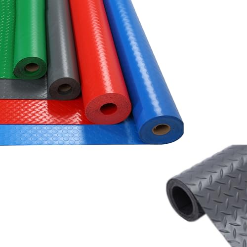 Protection sol garage anti-glissade et imperméable en PVC rouge - 2