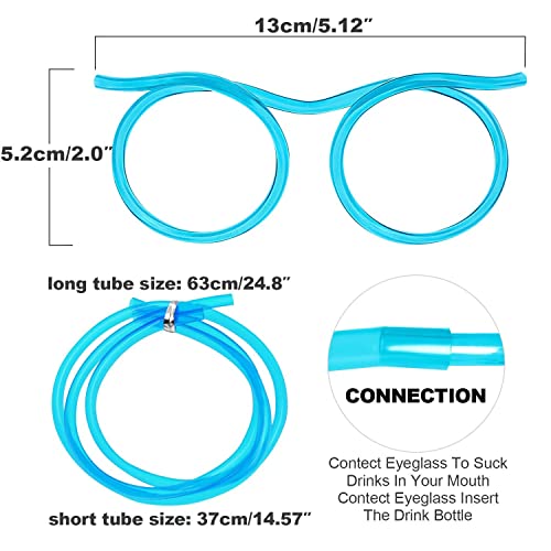 Pitillos divertidos en forma de gafas, pack 16 piezas miniatura 5