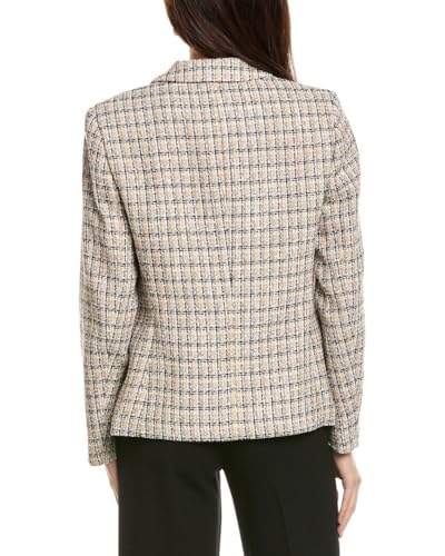 Jones New York Women's Plaid Faux Double Breasted Jacket2