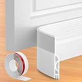 Beoguy Door Draft Stopper, Adjustable Door Sweep for Bottom of Door, Under Door Gap Filler for Exterior & Interior Doors, Door Weather Stripping Blocks Noise and Cold Air (39Inch, White)