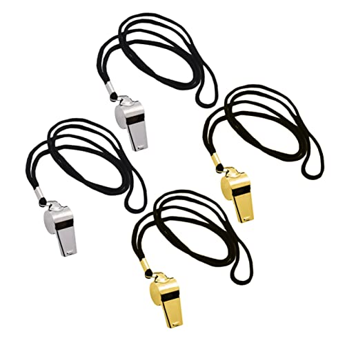 NULYLU Professional Metal Whistle Loudest Hiking Whistle Lanyard for Outdoor Activities and Sports