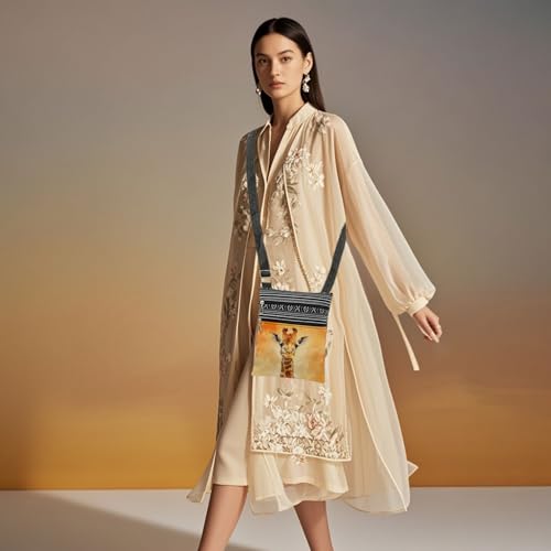 Giraffe Print Women Crossbody Bag Adjustable Shoulder Strap Messenger Bag Birthday Gift Festival Present​​ for Friend Travel Crossbody Purse4