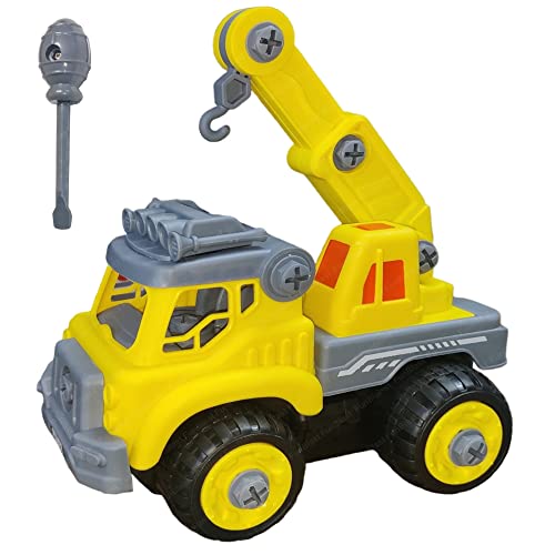 Image of FunBlast Power Crane Truck Construction Building Toy - DIY Assembling Vehicles Toys with Screwdriver for Kids, STEM Toys for Children, Building Automobile Toy for 3+ Years Old Kids, Boys, Girls