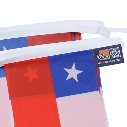 Image of AZ FLAG Chile 6 meters BUNTING Flag 20 flags 9'' x 6'' - Chilean STRING flags 15 x 21 cm