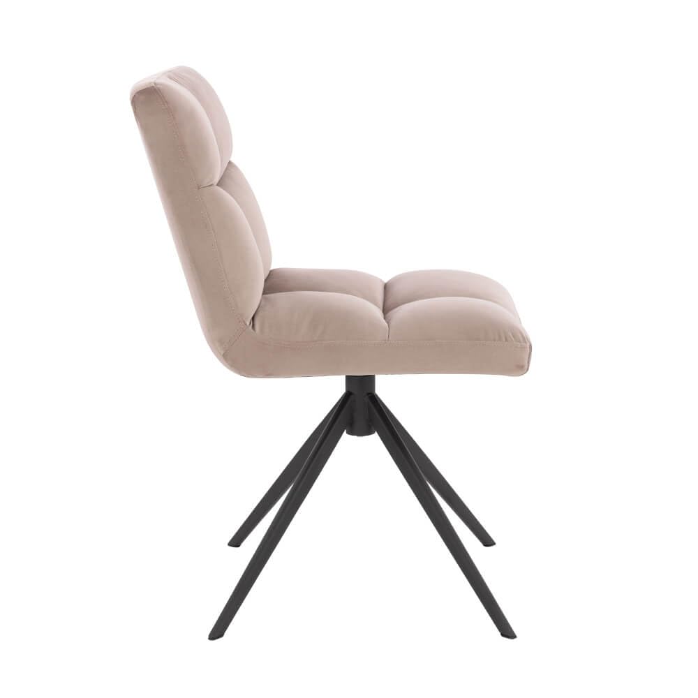 Home Deluxe - Esszimmerstuhl NODA - 6er Set, Farbe: Samt Hellbraun - 360 Grad drehbar, weiche Polsterung, bis 120 kg belastbar I Küchenstuhl Speisestühle Esszimmerstühle