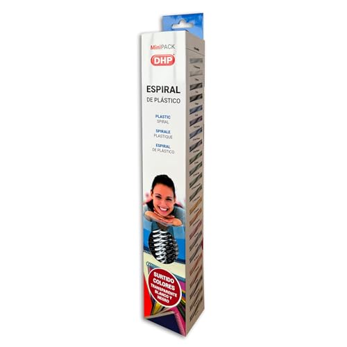 DHP - Spirale aus Kunststoff 5:1, 10 mm, A4, Minipack, Sortiment, Box 25, transparent, Schwarz und Weiß