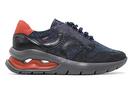 Callaghan - 45807 Marino - Zapato Casual Deportivo, de Piel, cuña Baja, con Cordones, Suela de Goma, para: Mujer Color: Marino Talla:40